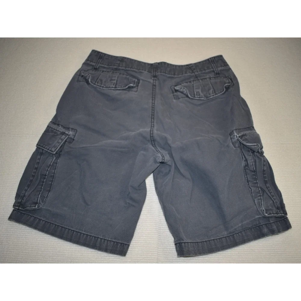 Arizona Jean Co. Men's Gray Cotton Canvas Cargo Shorts Flat Front Zip Pockets